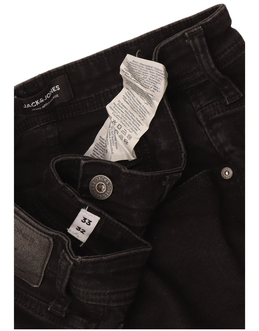 Jack & Jones Mens GLENN Slim Jeans W33 L32 Grey Cotton