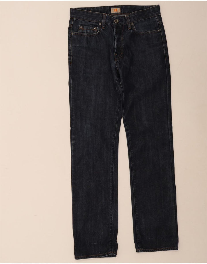 Hugo Boss Mens Slim Jeans W31 L34 Navy Blue Cotton