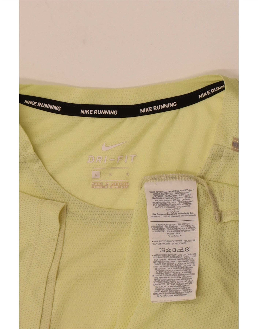 Nike Mens Dri Fit Graphic T-Shirt Top Large Yellow Polyester