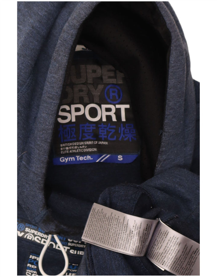Superdry Mens Graphic Hoodie Jumper Small Navy Blue Polyester