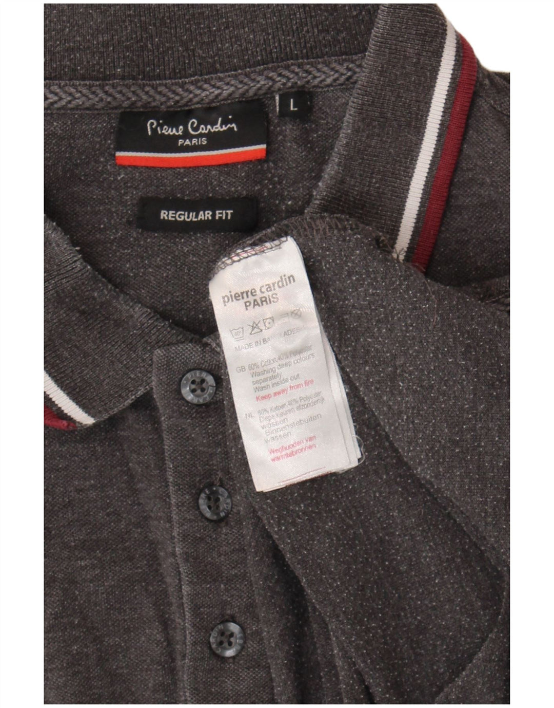 Pierre Cardin Mens Regular Fit Polo Shirt Large Grey Cotton