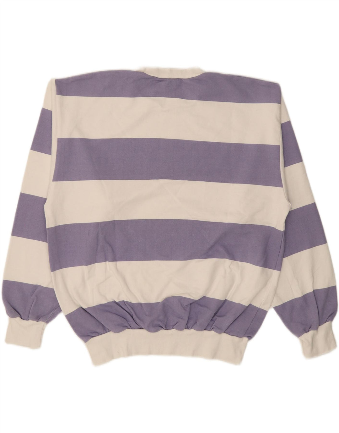 TRIGEMA Mens Sweatshirt Jumper Large Purple Striped Cotton Vintage Trigema and Second-Hand Trigema from Messina Hembry 