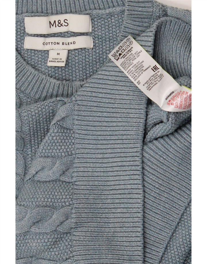Marks & Spencer Mens Crew Neck Jumper Sweater Medium Blue Polyester