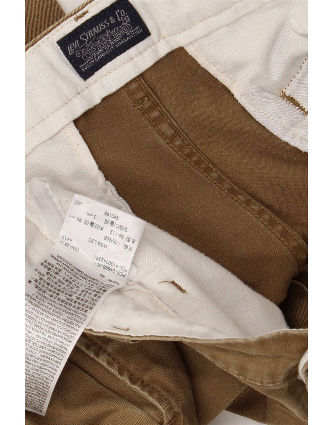 Levi's Mens Slim Chino Trousers W38  L30 Beige Cotton