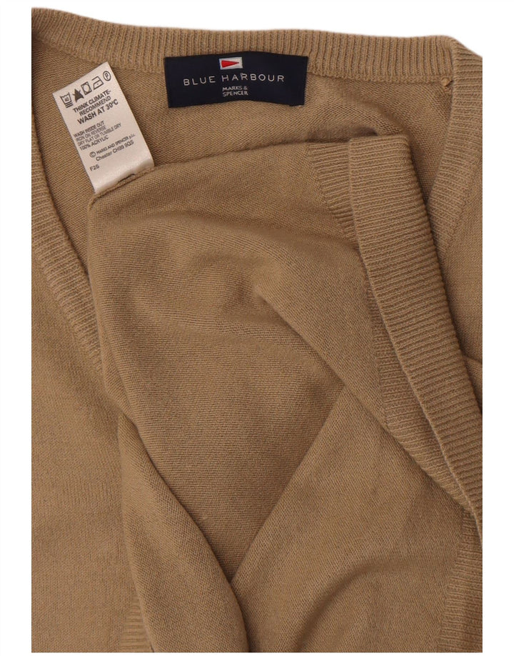Marks & Spencer Mens Blue Harbour Vest Tank Top XL Beige Acrylic