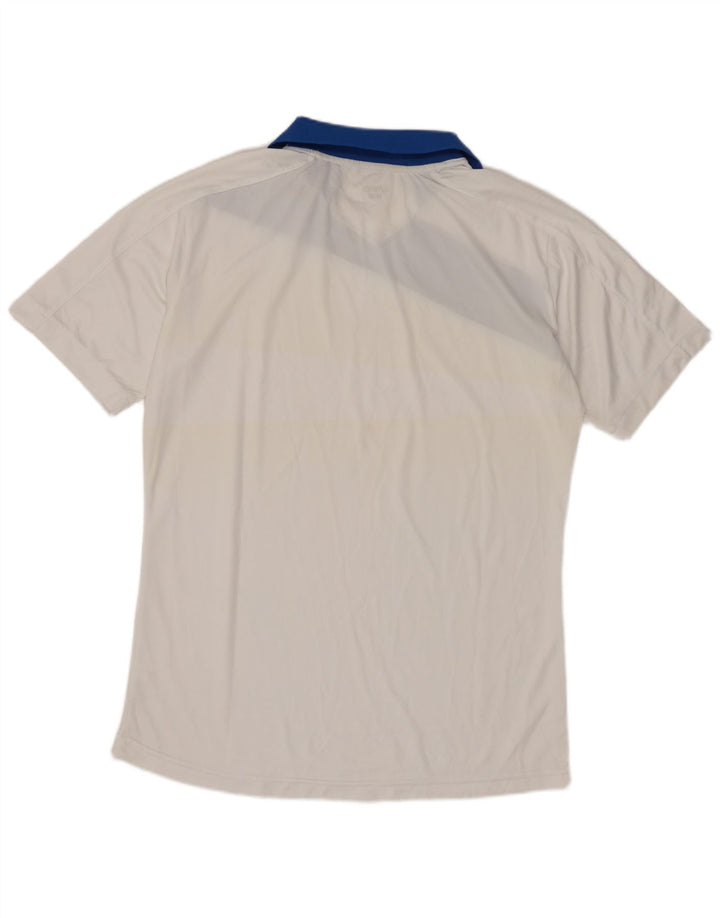 ASICS Mens Polo Shirt Medium White Colourblock Polyester