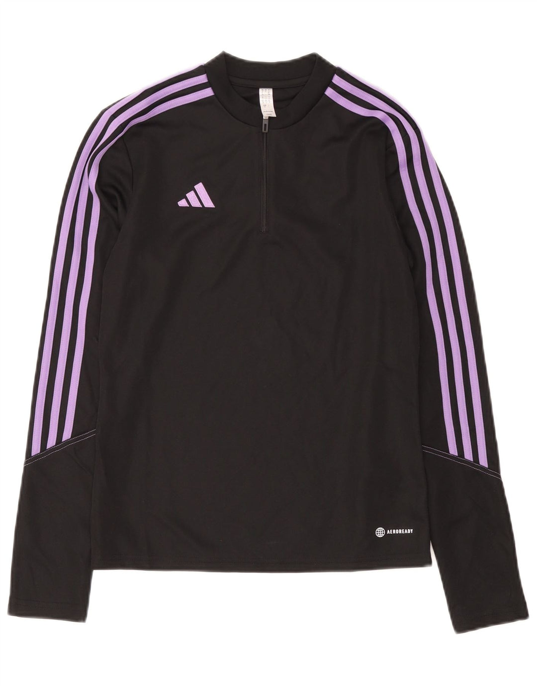 Adidas Womens Aeroready Zip Neck Pullover Tracksuit Top UK 8/10 Small Black