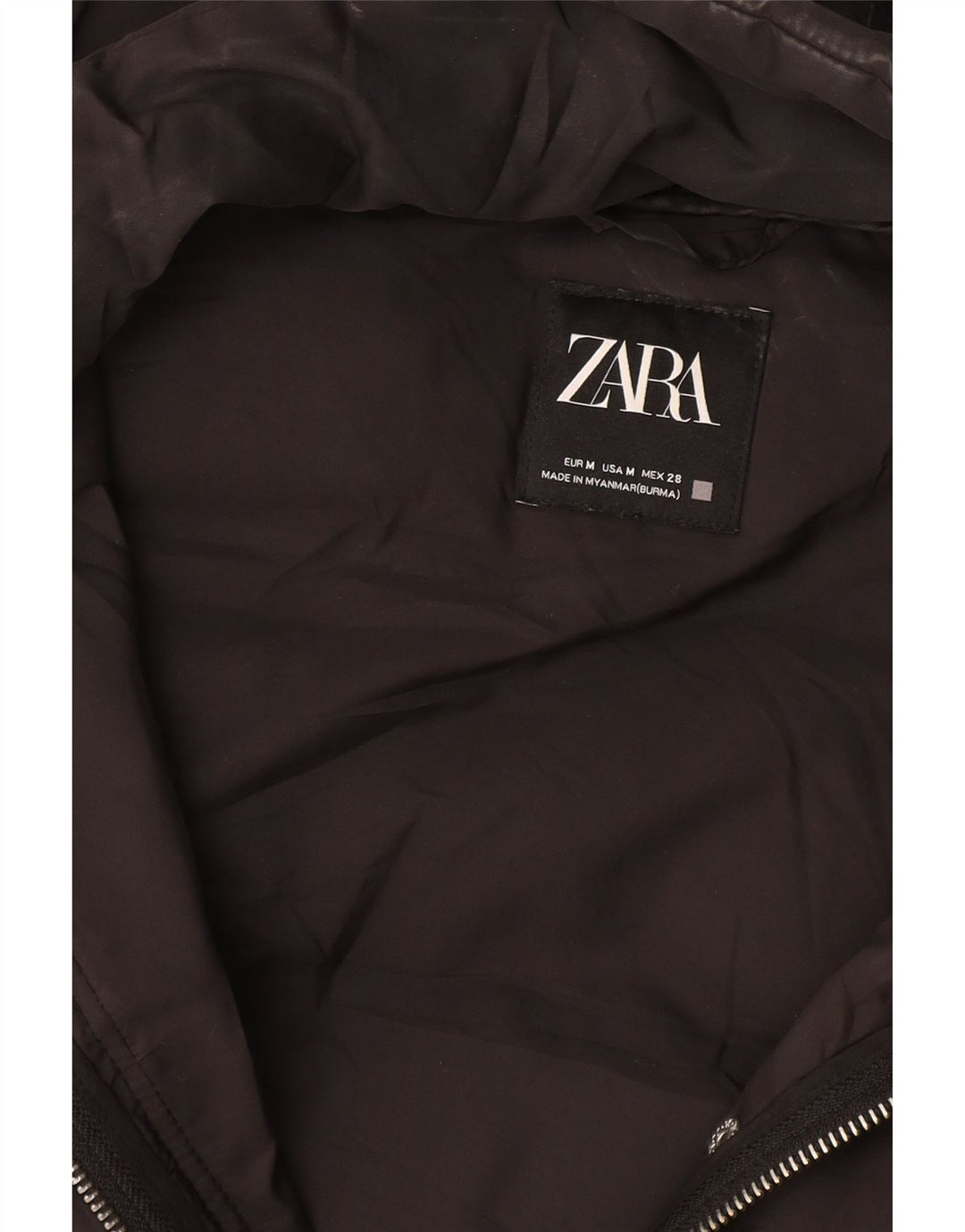 Zara Womens Hooded Padded Gilet UK 14 Medium Black