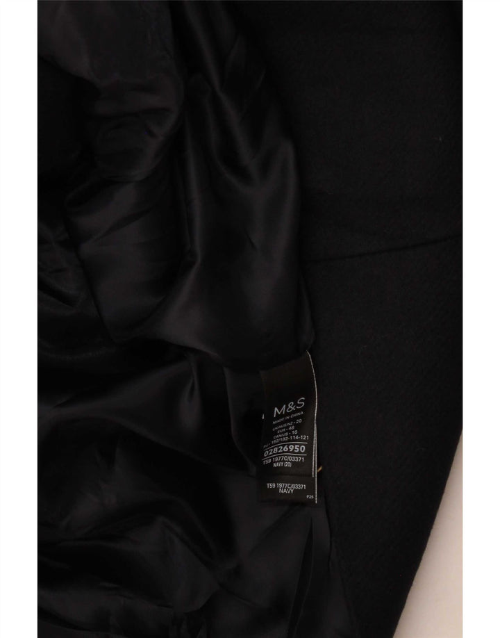 Zara Mujer Chaquetón UK 40 2XL Azul Marino Poliéster