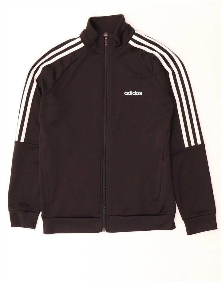 Giacca superiore della tuta Adidas Climalite da ragazzo 11-12 anni in poliestere nero