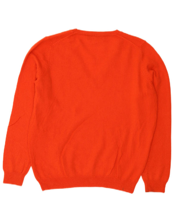 Marks & Spencer Damen-Pullover mit V-Ausschnitt, UK 16, Größe L, Orange, Kaschmir