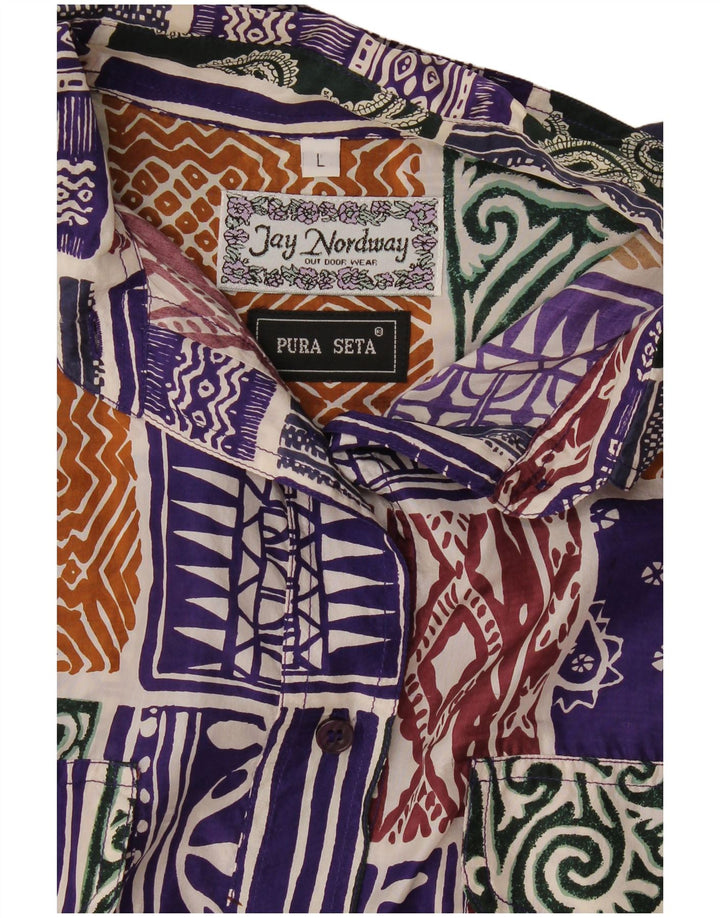 Vintage Womens Shirt Blouse UK 16 Large Multicoloured Patchwork