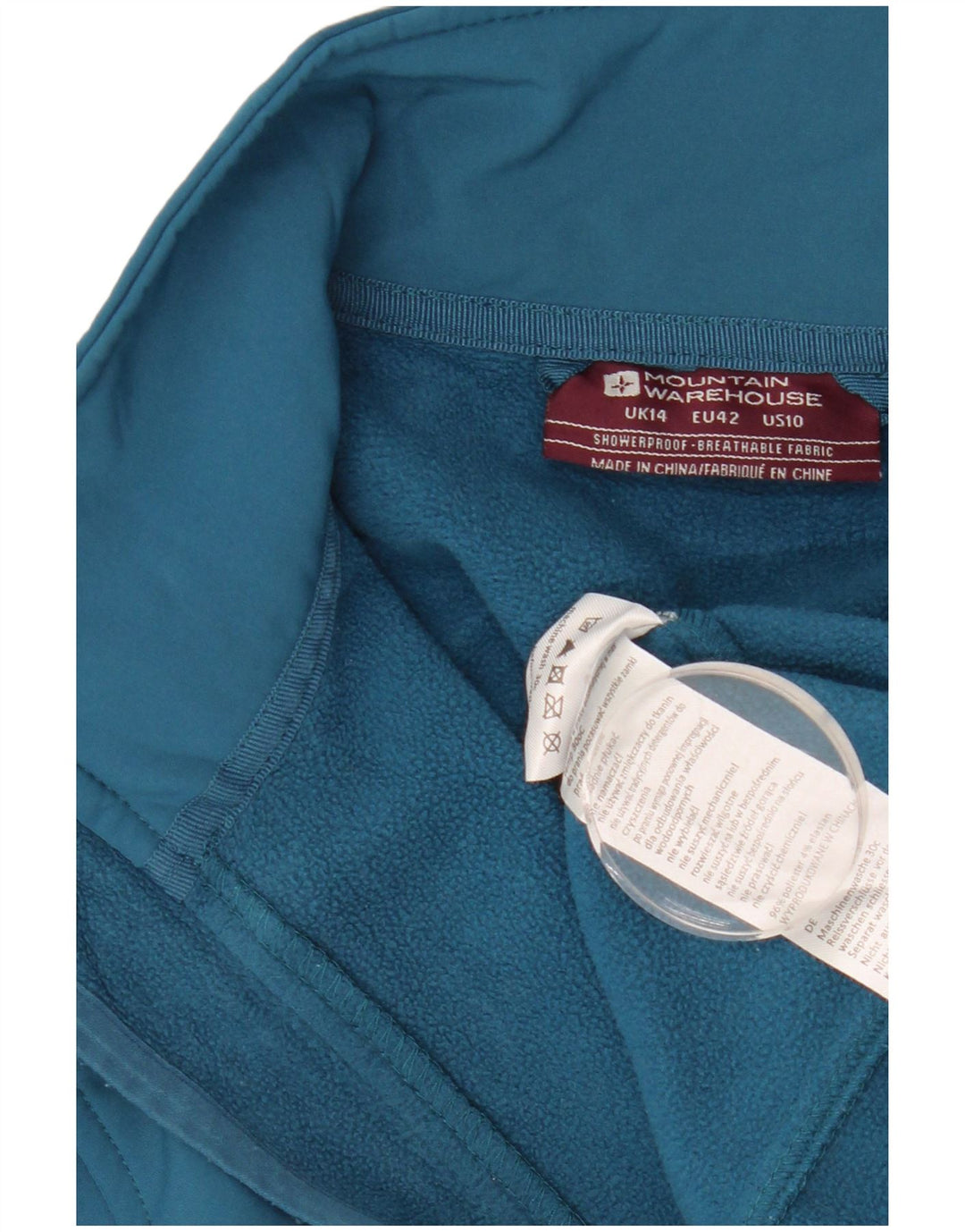 MOUNTAIN WAREHOUSE Dame Windbreaker Jacket UK 14 Large Blue Polyester