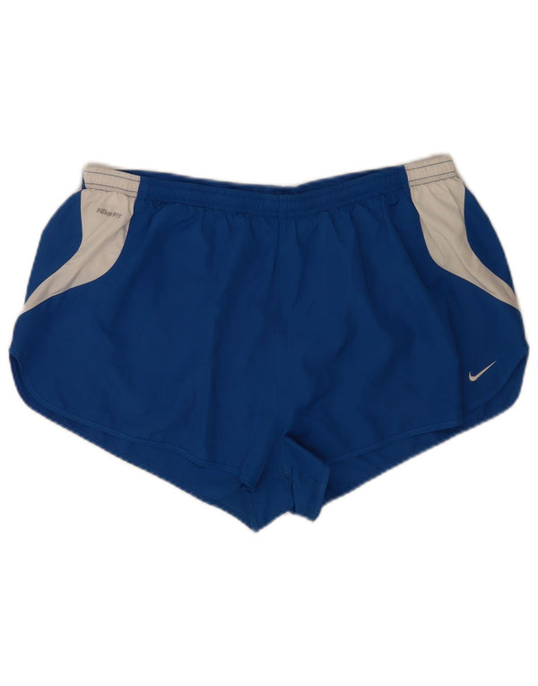 Nike Herren-Badeshorts XL, blaues Colourblock-Polyester