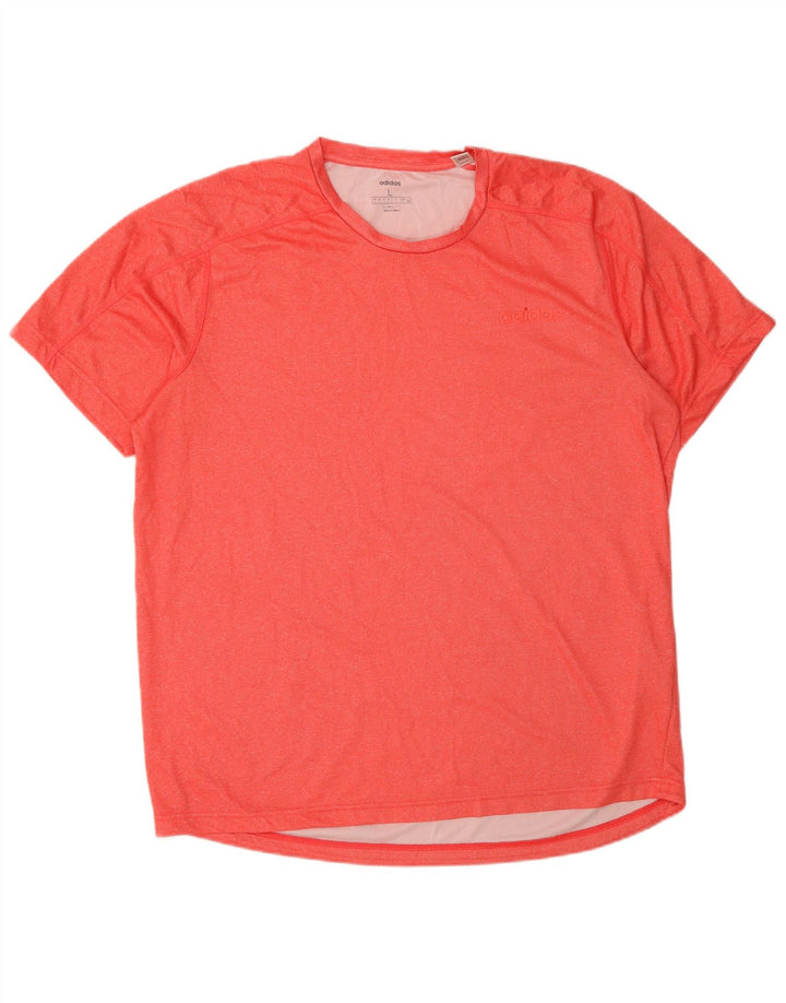 Adidas Mens Climalite T-Shirt Top Large Red Polyester