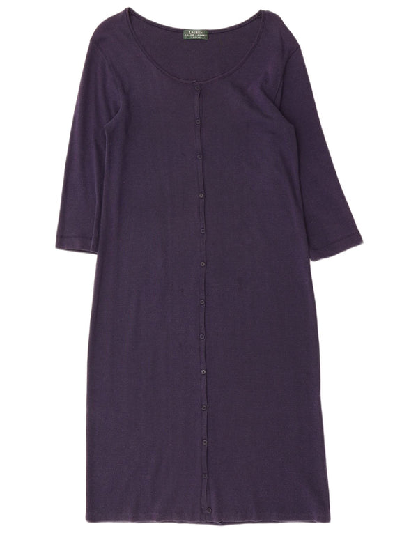 Ralph Lauren Womens Petite 3/4 Sleeve Maxi Dress UK 10 Small Navy Blue
