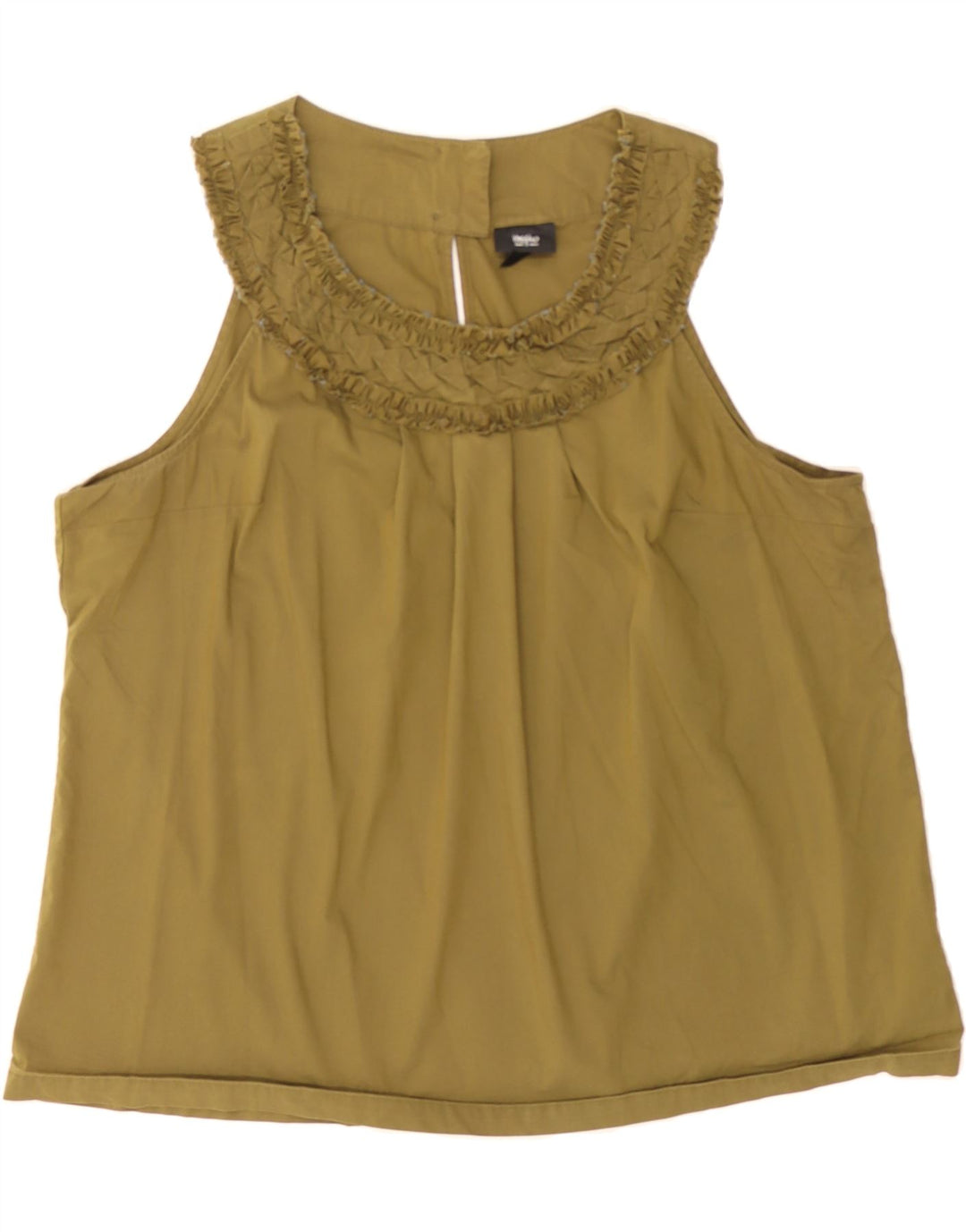 MOSSIMO Womens Sleeveless Blouse Top UK 20 2XL Khaki Cotton Vintage Mossimo and Second-Hand Mossimo from Messina Hembry 