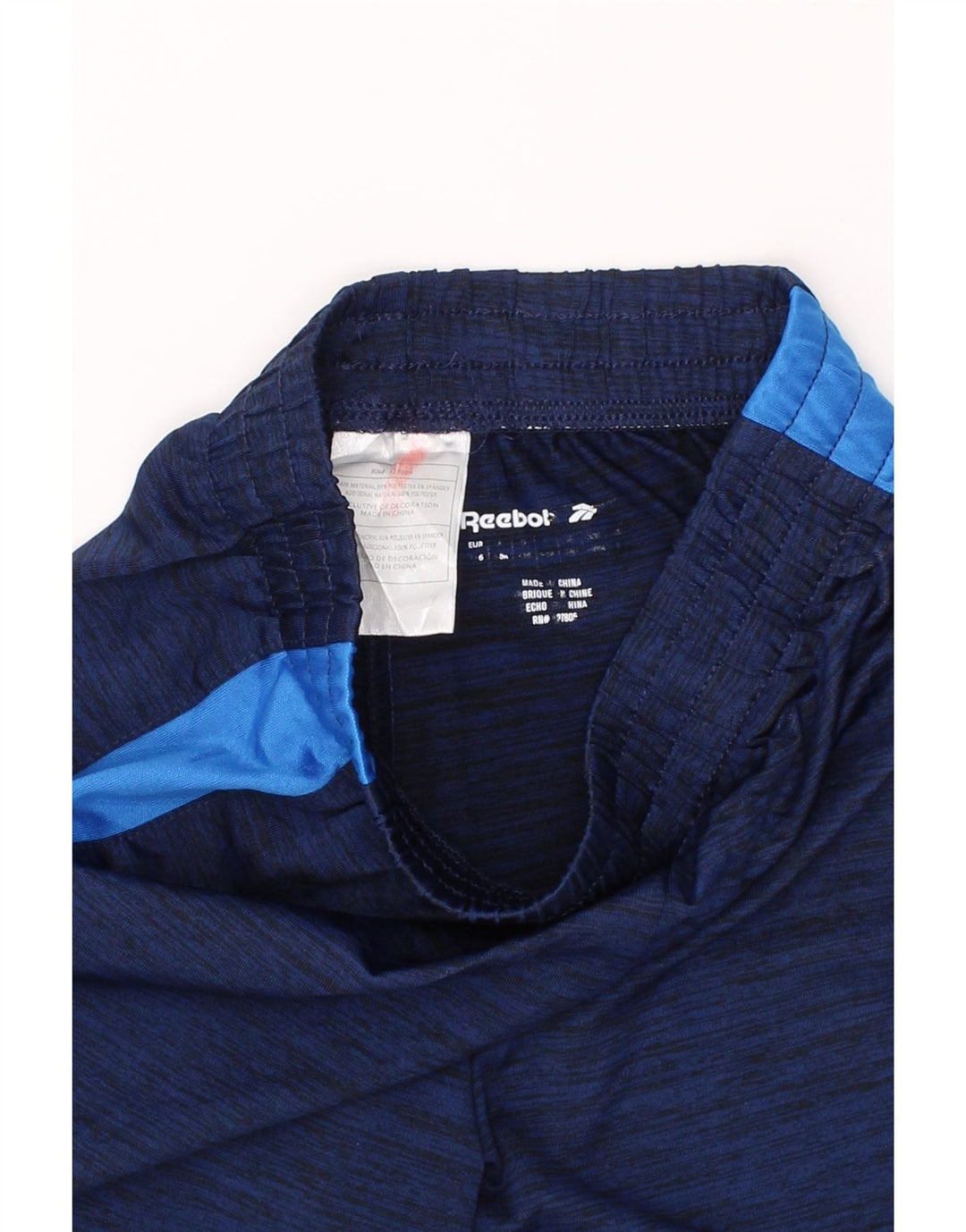 REEBOK Boys Sport Shorts 5-6 Years Navy Blue Colourblock Polyester Vintage Reebok and Second-Hand Reebok from Messina Hembry 