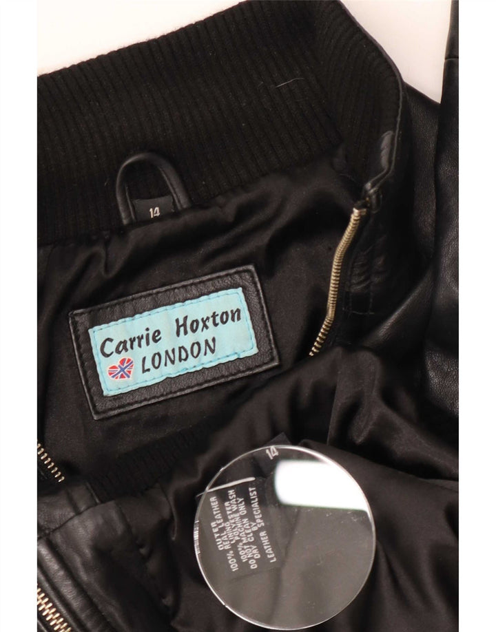 Carrie Hoxton Γυναικείο Δερμάτινο Μπουφάν UK 14 Medium Black