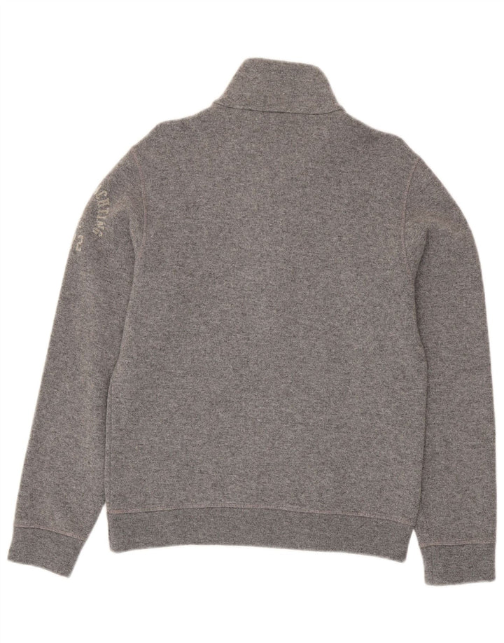 Marina Yachting Mens Graphic Button Neck Jumper Sweater Medium Grey Flecked