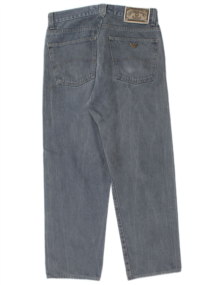 Armani Mens Straight Jeans W33 L27 Blue Cotton