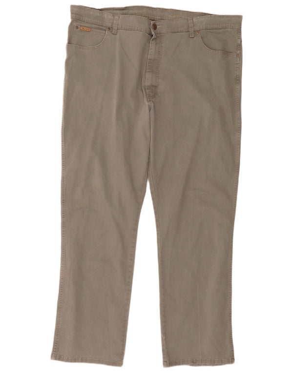 Pantaloni casual dritti elasticizzati Texas da uomo Wrangler W42 L32 cotone grigio