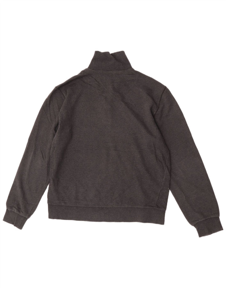 Felpa da uomo con zip e collo Hugo Boss in cotone grigio medio