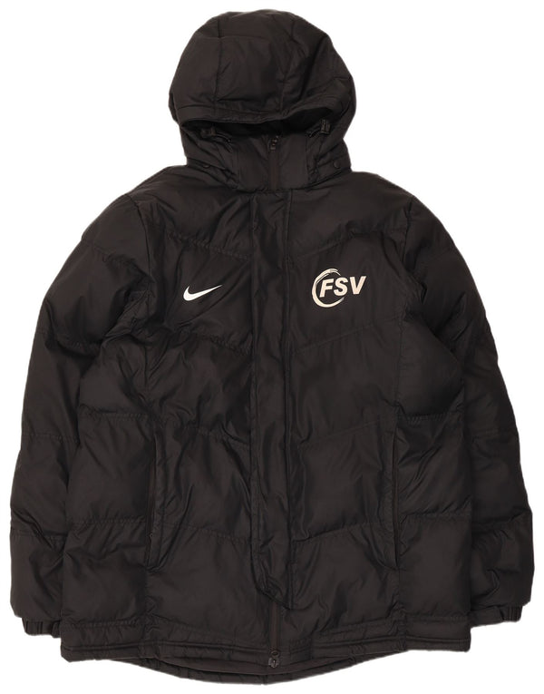 Nike Mens Graphic Hooded Padded Jacket UK 42 XL Black