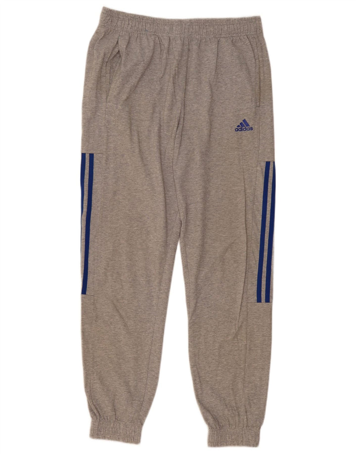 Adidas Mens Tracksuit Trousers Joggers Medium Grey Flecked Cotton