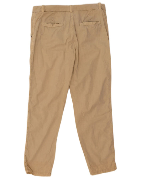 Marks & Spencer Womens Tapered Chino Trousers UK 12 Medium W32 L28 Beige