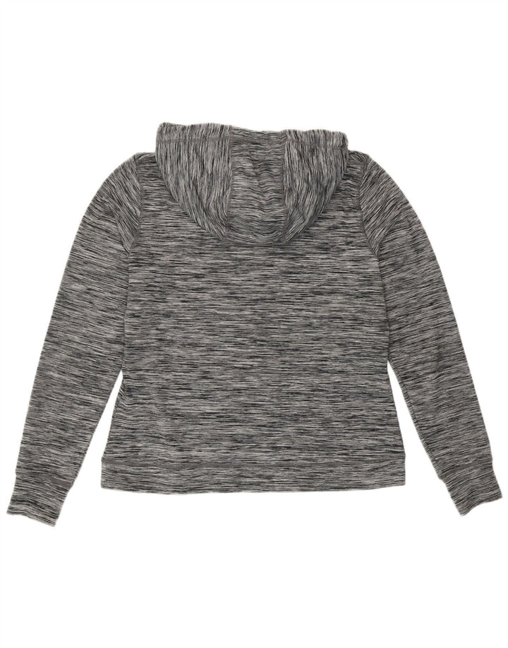 Superdry Womens Graphic Hoodie Jumper UK 12 Medium  Grey Flecked Polyester