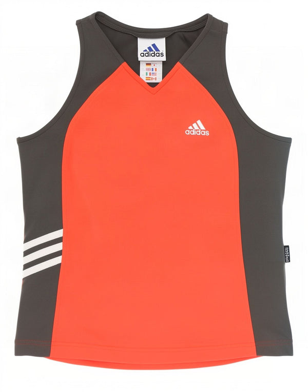 Adidas Mädchen Climalite Crop Vest Top 15–16 Jahre Graues Colourblock-Polyamid
