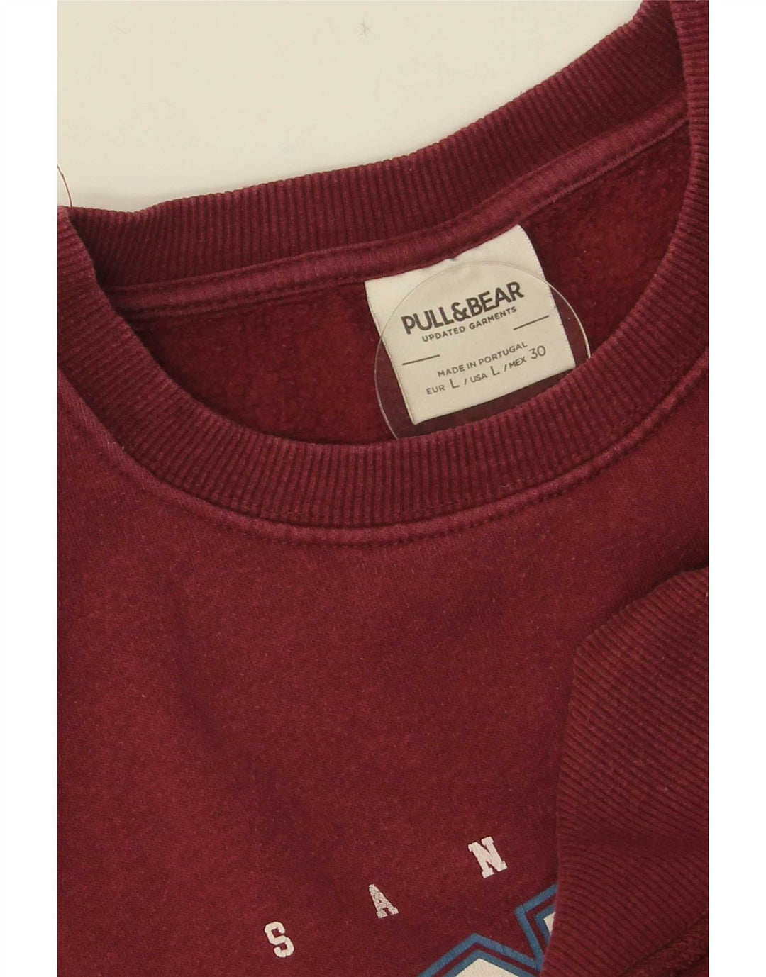 Pull & Bear női grafikus túlméretezett pulóver pulóver UK 16, nagy gesztenyebarna