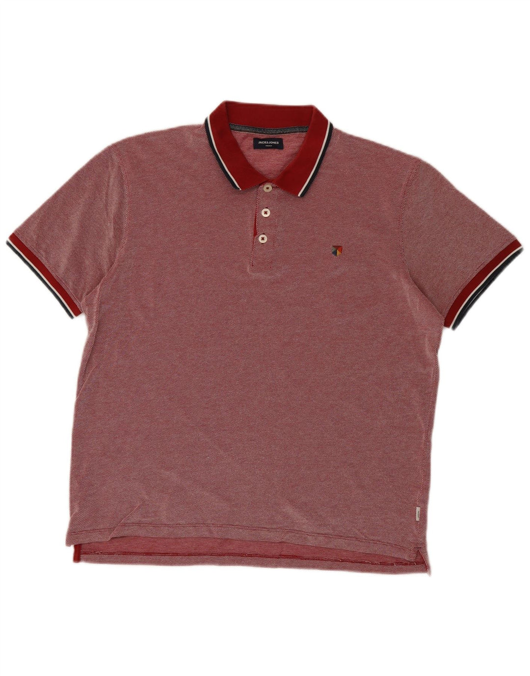 JACK & JONES Mens Polo Shirt Large Burgundy