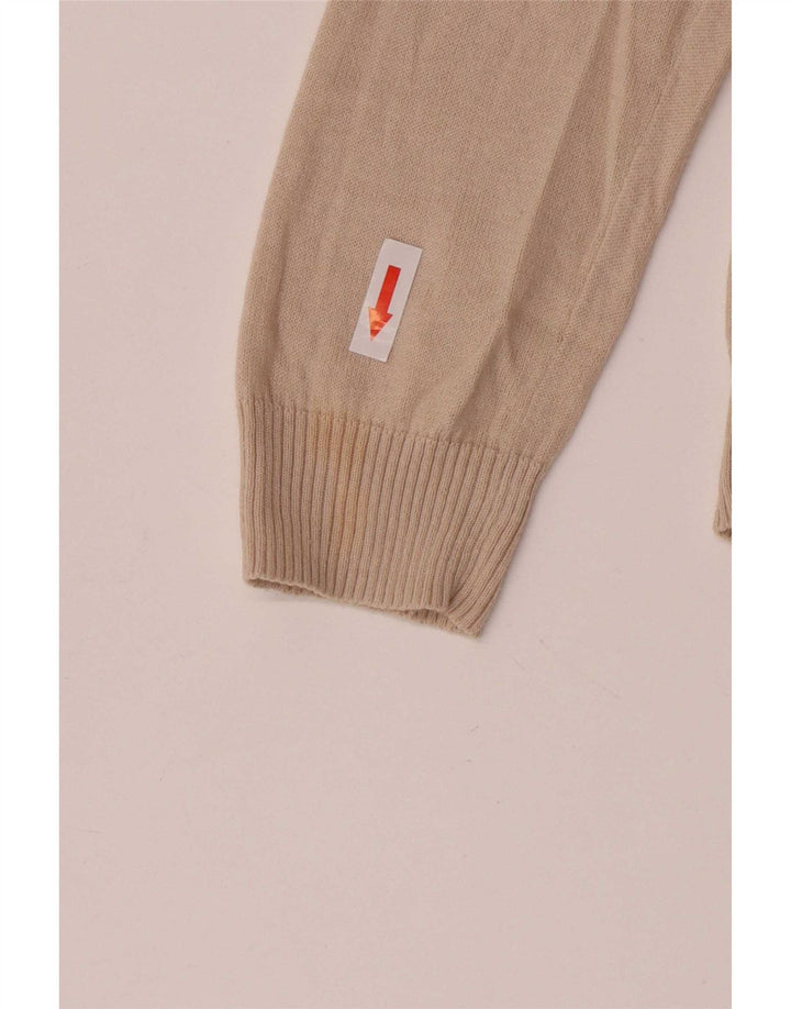 Zara Womens Cardigan Sweater UK 12 Medium Beige Cotton