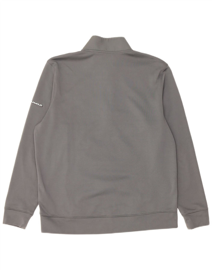Under Armour Herre Zip Neck Sweatshirt Jumper Large Grå Polyester