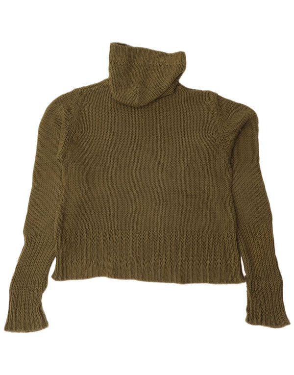 Zara Dame hættetrøje oversize sweater UK 14 Medium Grøn Akryl