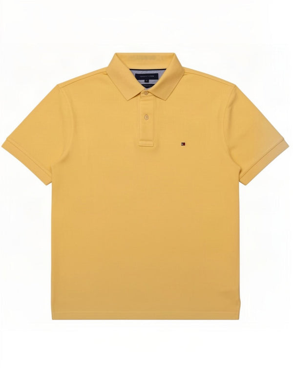 Polo da uomo Tommy Hilfiger XL in cotone giallo