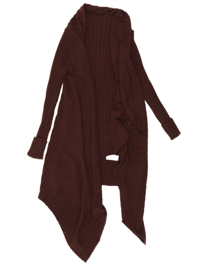 Marks & Spencer Womens Asymmetric Cardigan Sweater UK 8/10 Small Brown