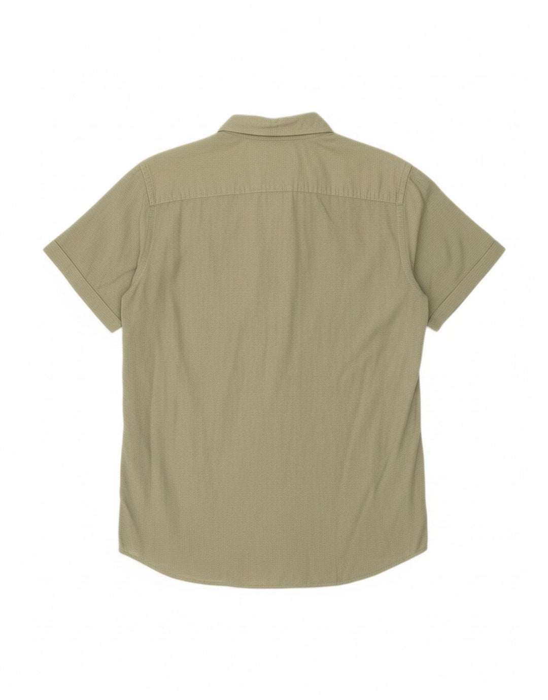 JACK & JONES Mens Short Sleeve Shirt Large Khaki Cotton