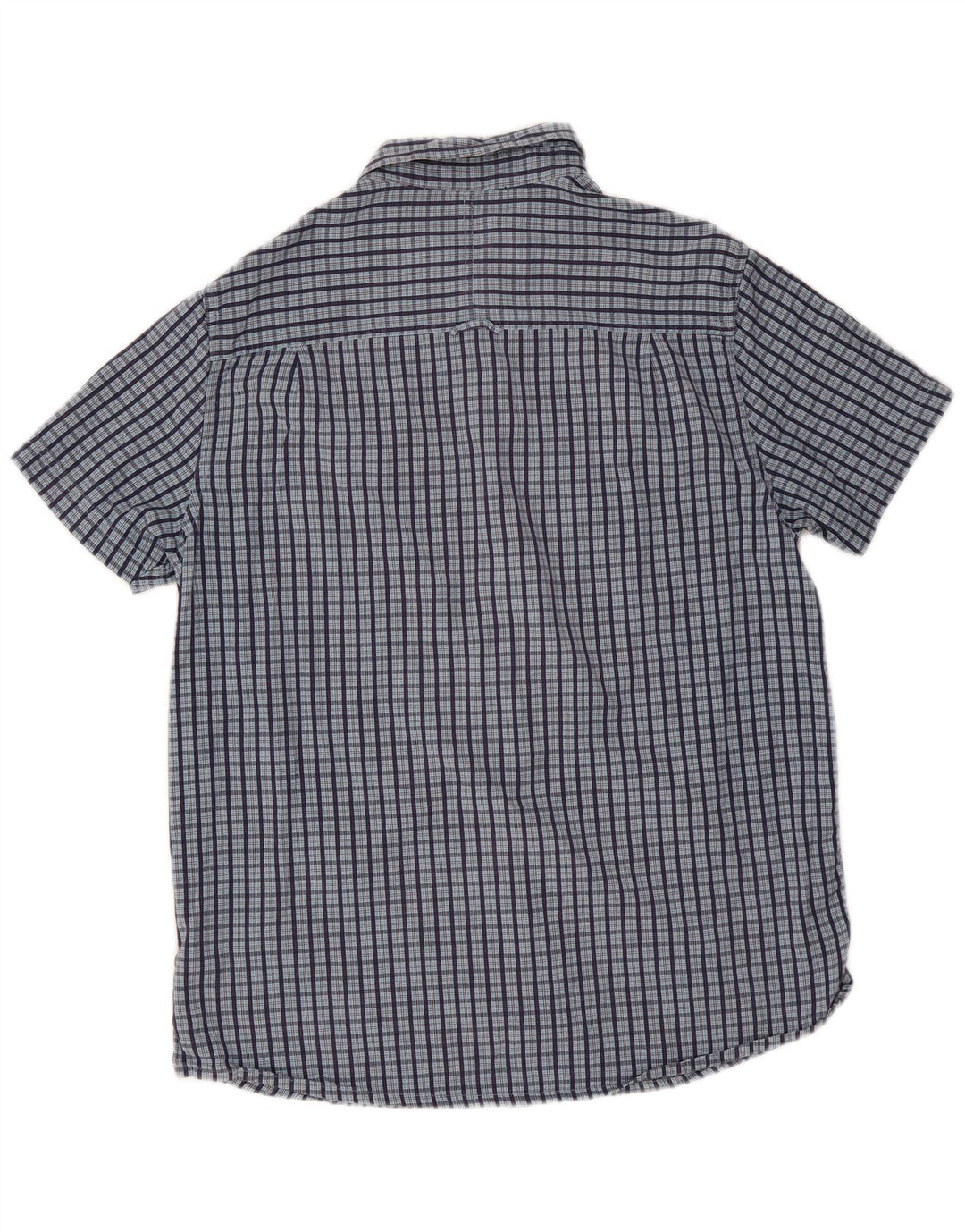 Mountain Warehouse Mens Short Sleeve Shirt Large Navy Blue Check Cotton