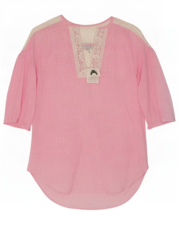 Vestido túnica feminino Christophe Sauvat manga 3/4 Reino Unido 6 XS rosa floral