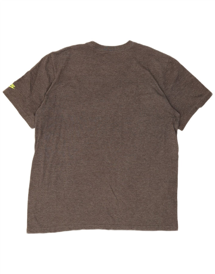 NIKE Mens Regular Fit Graphic T-Shirt Top 2XL Grey Cotton