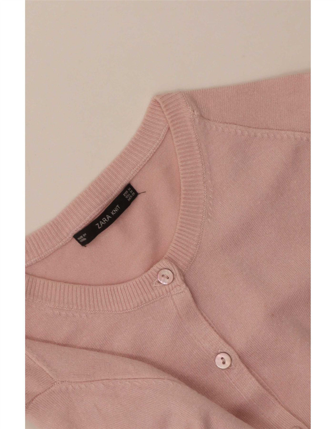 Zara Dame Cardigan Sweater UK 12 Medium Pink