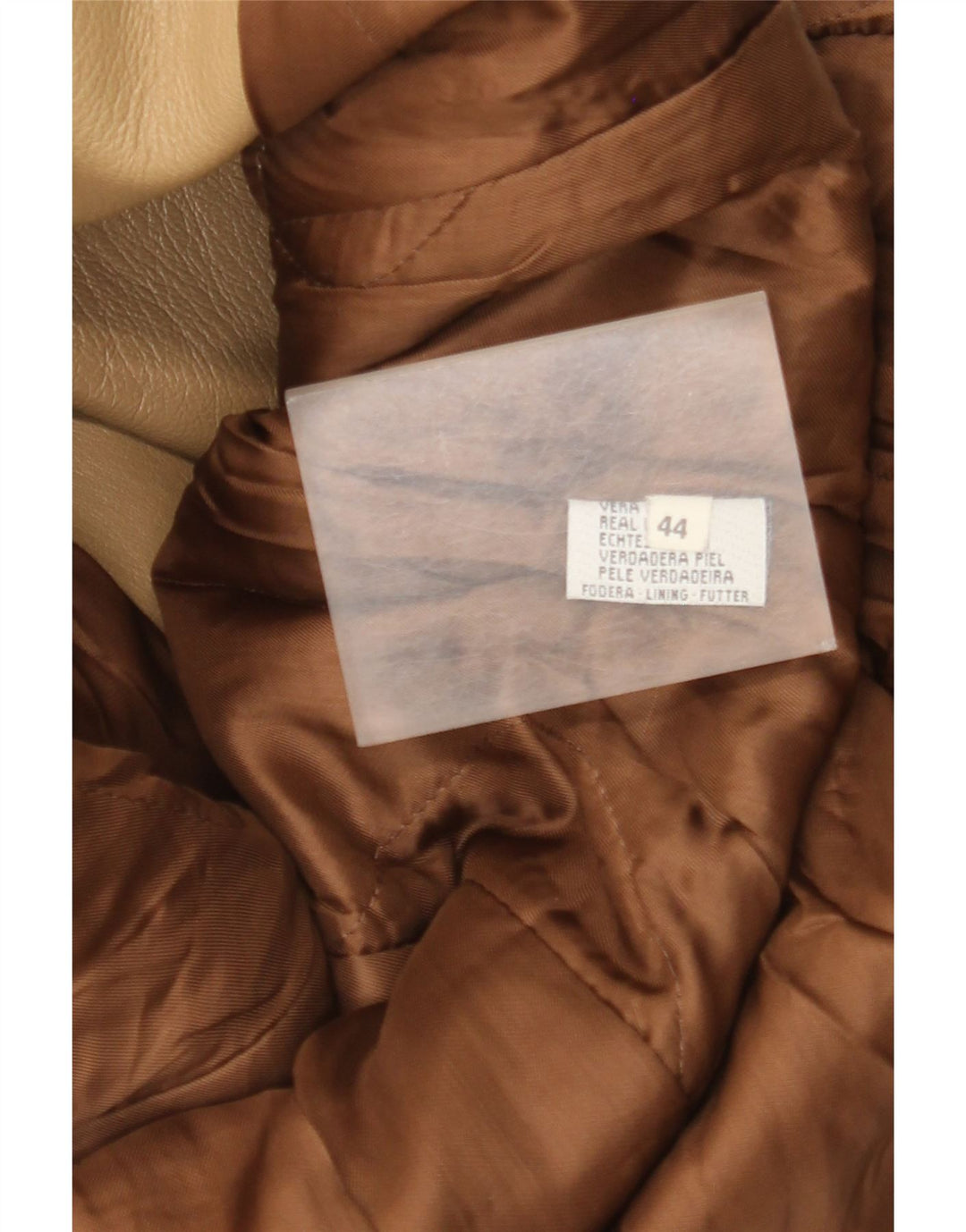 Vintage læderfrakke til kvinder IT 44 Medium Beige