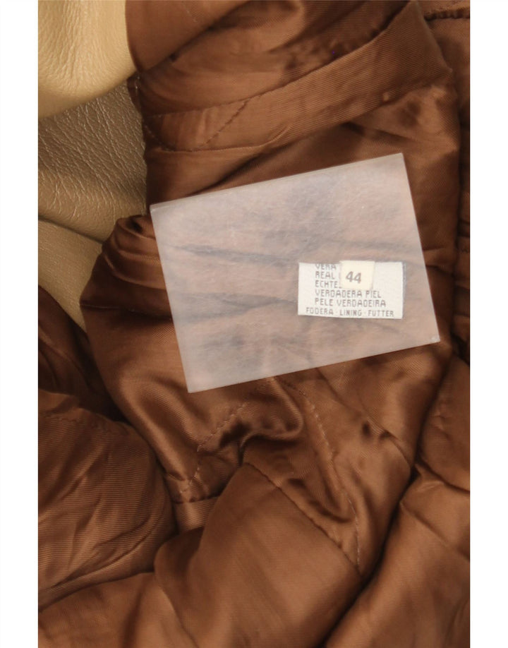 Vintage læderfrakke til kvinder IT 44 Medium Beige