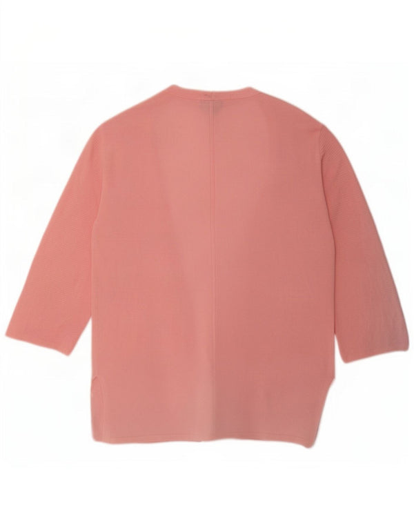 Massimo Dutti Γυναικείο πουλόβερ ζακέτα με 3/4 μανίκια UK 14 Medium Pink