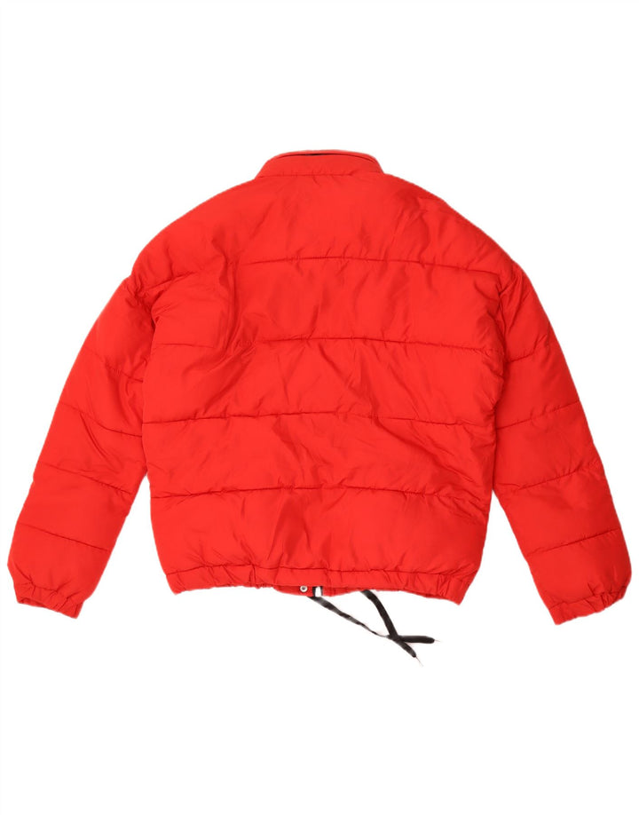 ZARA Womens Hooded Oversized Padded Jacket UK 6 XS Red Viscose
