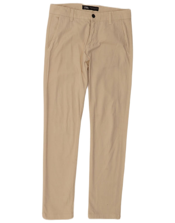 Pantaloni chino slim da uomo Zara EU 38 Small W30 L30 Cotone beige