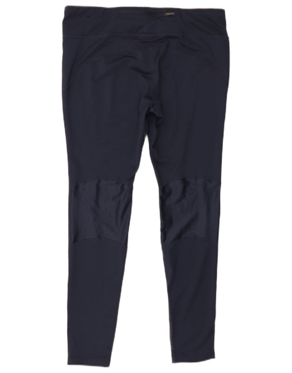 Leggings Nike Dri Fit da donna UK 18 XL Poliestere gessato blu navy